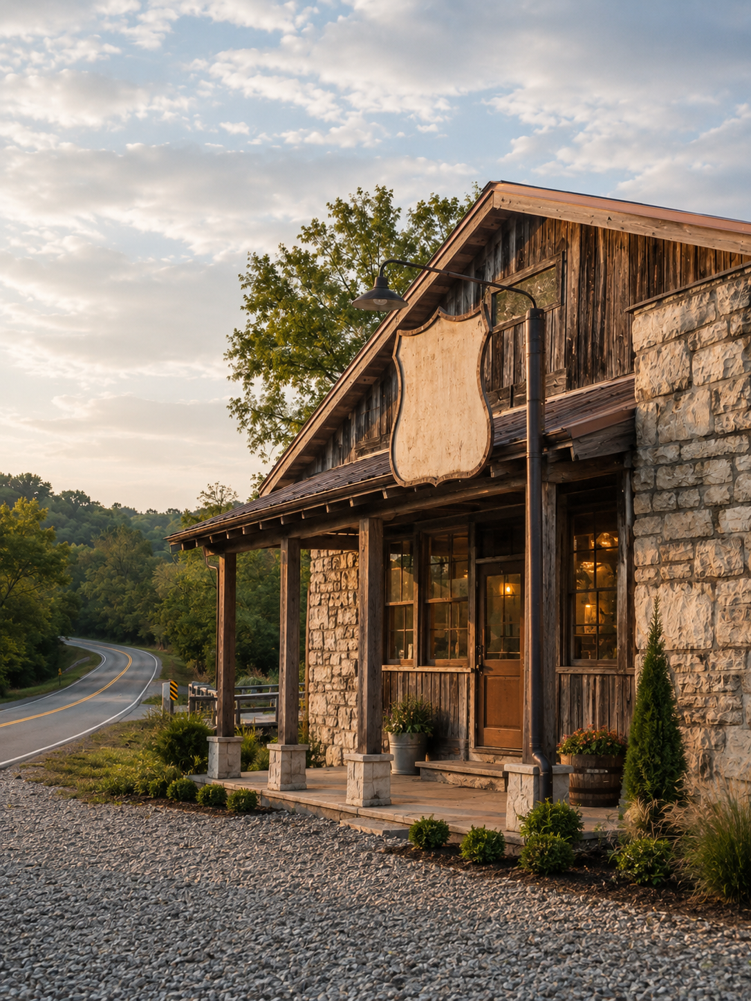 Rustic home and road representing the I-44 East Corridor and Fort Leonard Wood area