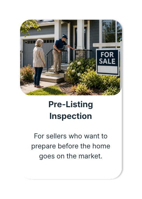 Pre-listing inspection service card