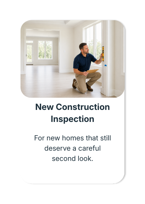 New construction inspection service card
