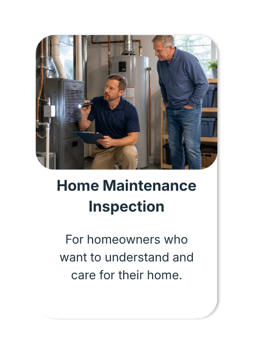 Home maintenance inspection service card