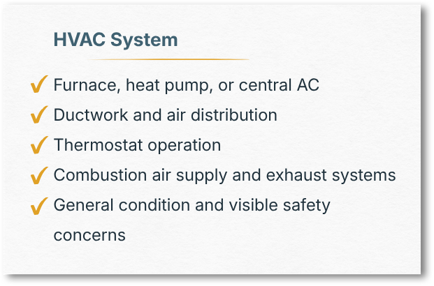 HVAC system inspection checklist card